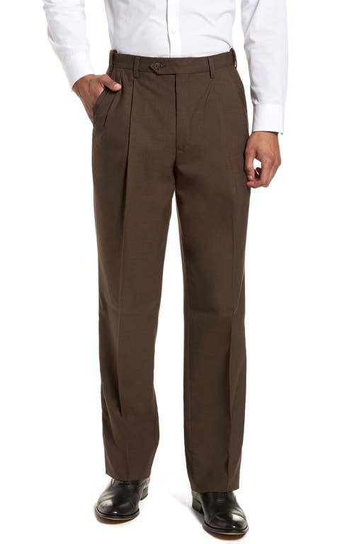 Berle Self Sizer Waist Pleated Lightweight Plain Weave Classic Fit Trousers at Nordstrom