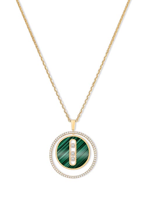 Messika Lucky Move Malachite & Diamond Pendant Necklace in Yellow Gold at Nordstrom