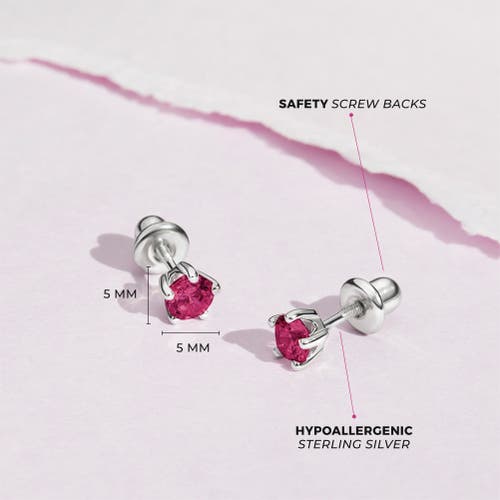 Shop In Season Jewelry Classic Cubic Zirconia Birthstone Solitaire Earrings In July