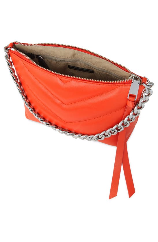 Shop Rebecca Minkoff Edie Quilted Leather Crossbody Bag In Coral