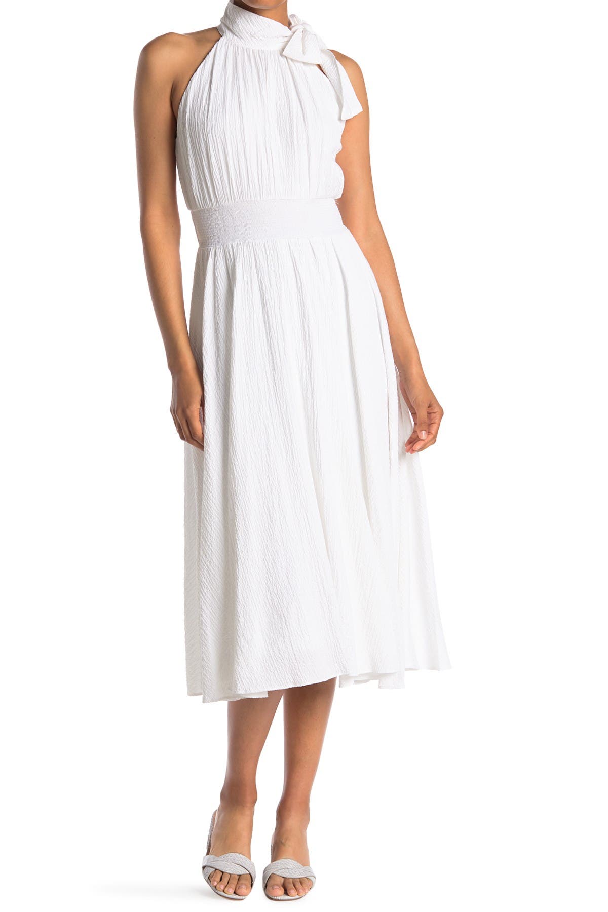 calvin klein white halter dress