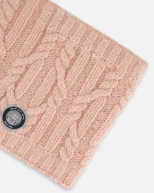 Deux Par Deux Kids Unisex Knit Neckwarmer Light Pink In Silver Pink