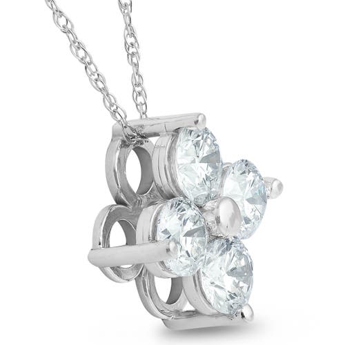 Bliss Diamond 1 Ct Diamond 4-stone Pendant 14k White Gold Ex3 Lab Grown Necklace In 14k White Gold