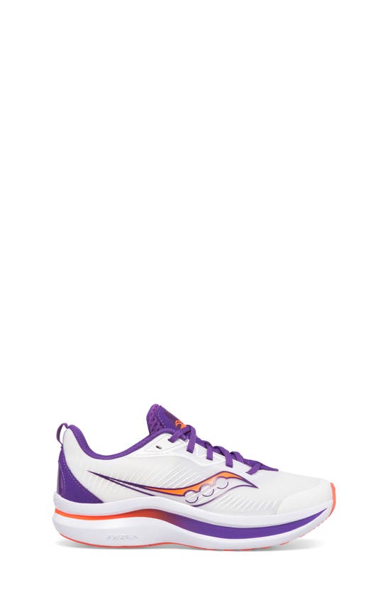Shop Saucony Kids' Endorphin Kdz Running Shoe In White/ Purple