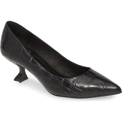 Jeffrey Campbell Croc Embossed Pump- Black