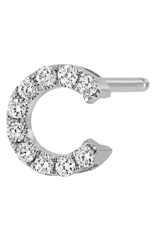 Bony Levy Single Initial Earring In White Gold/c