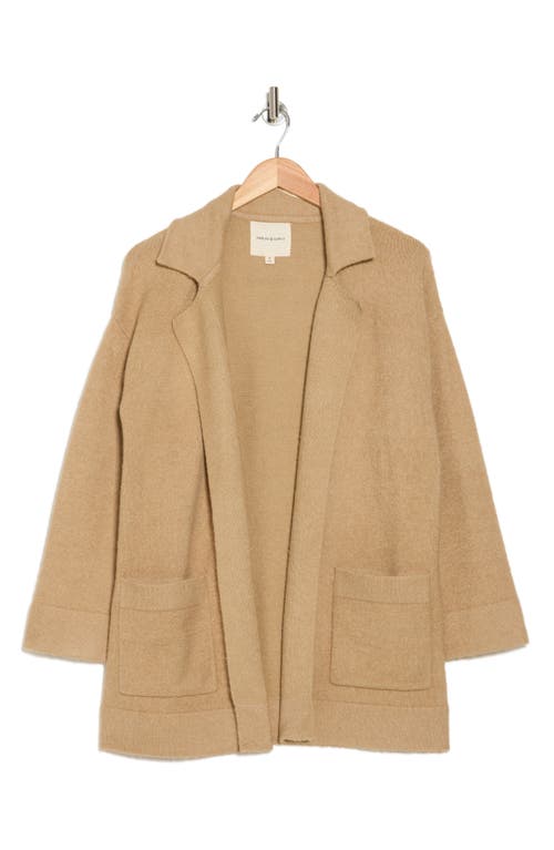 Thread & Supply Open Front Cardigan Coat In Soft Beige