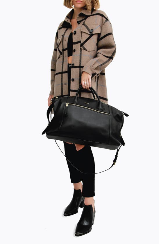 Belle & Bloom Rivers Edge Wool Blend Shirt Jacket In Oat Plaid
