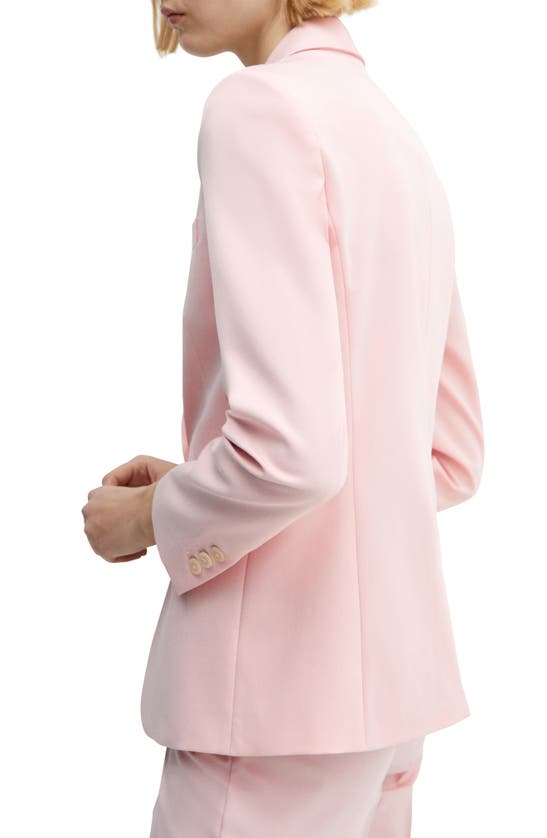Shop Mango Fitted Suit Blazer In Pastel Pink