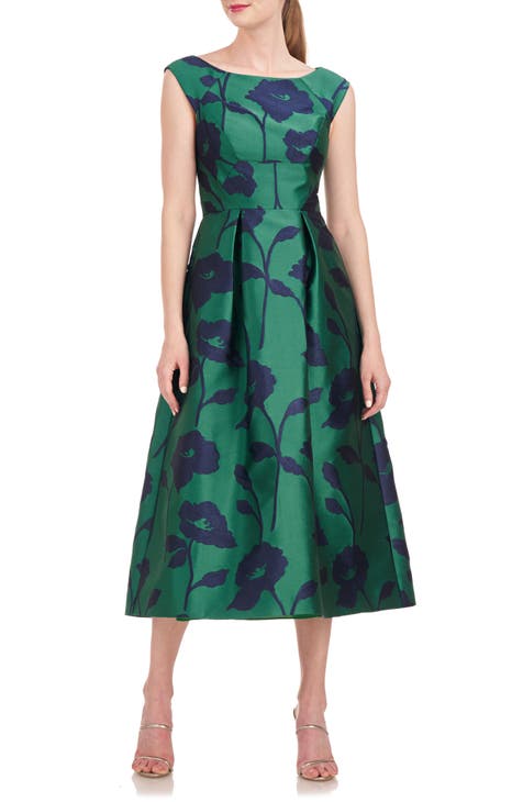 Jenni Floral Jacquard A-Line Dress