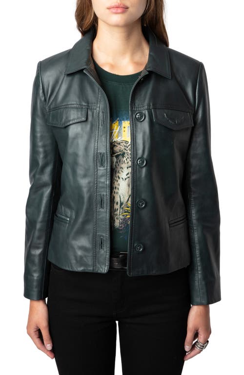 Shop Zadig & Voltaire Liam Leather Jacket In Peaks