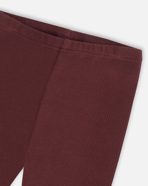 DEUX PAR DEUX DEUX PAR DEUX LITTLE GIRL'S RIB LEGGINGS DARK BROWN