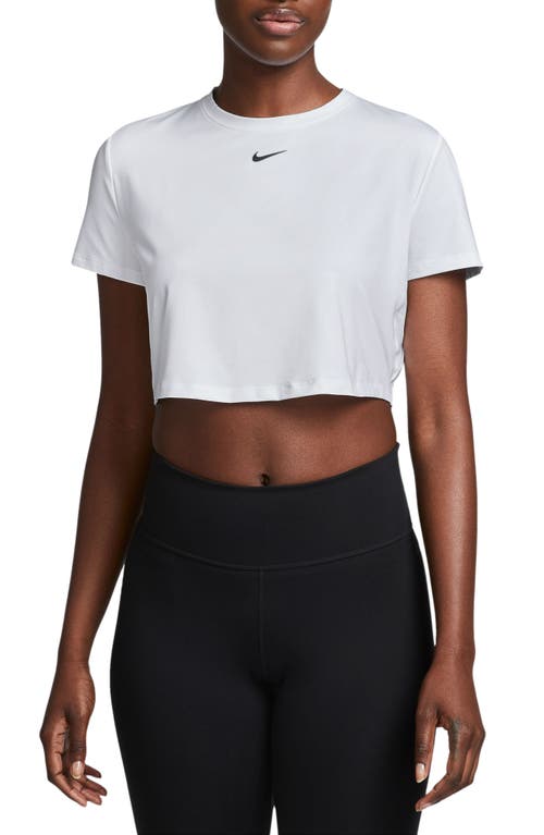 Nike One Classic Dri-fit Training Crop Top In White