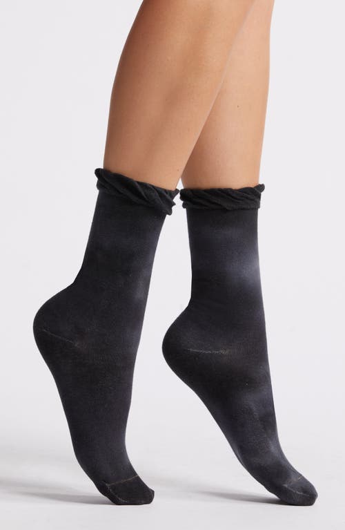 Shop High Heel Jungle 2-pack Tie Dye Ruffle Grip Socks In Black