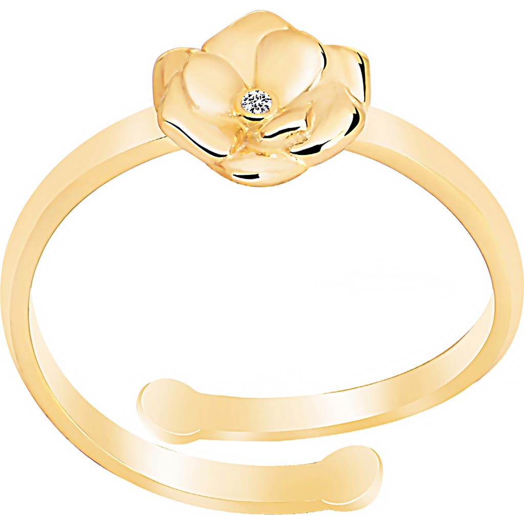 Gabi Rielle Rosebud Cz Adjustable Ring In Gold