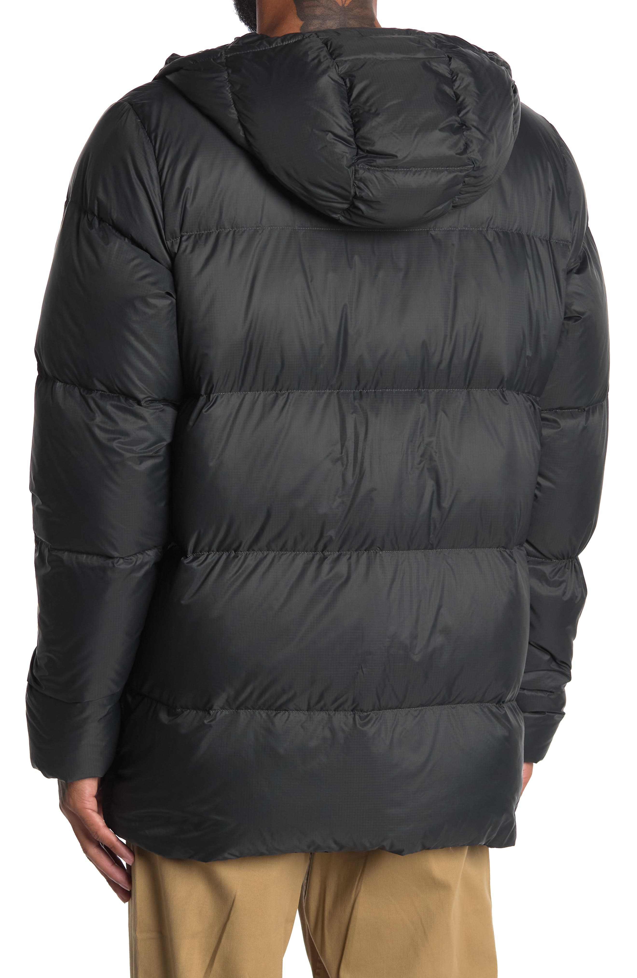 hooded ripstop down coat