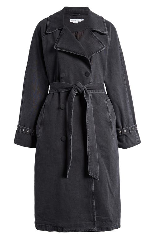 Shop Good American Uniform Denim Trench Coat In Black351