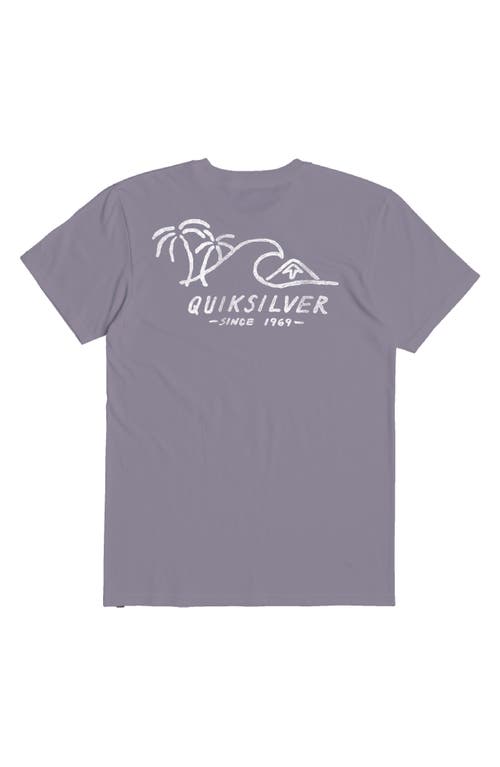 Shop Quiksilver Surf & Turf Cotton Graphic T-shirt In Sharkskin