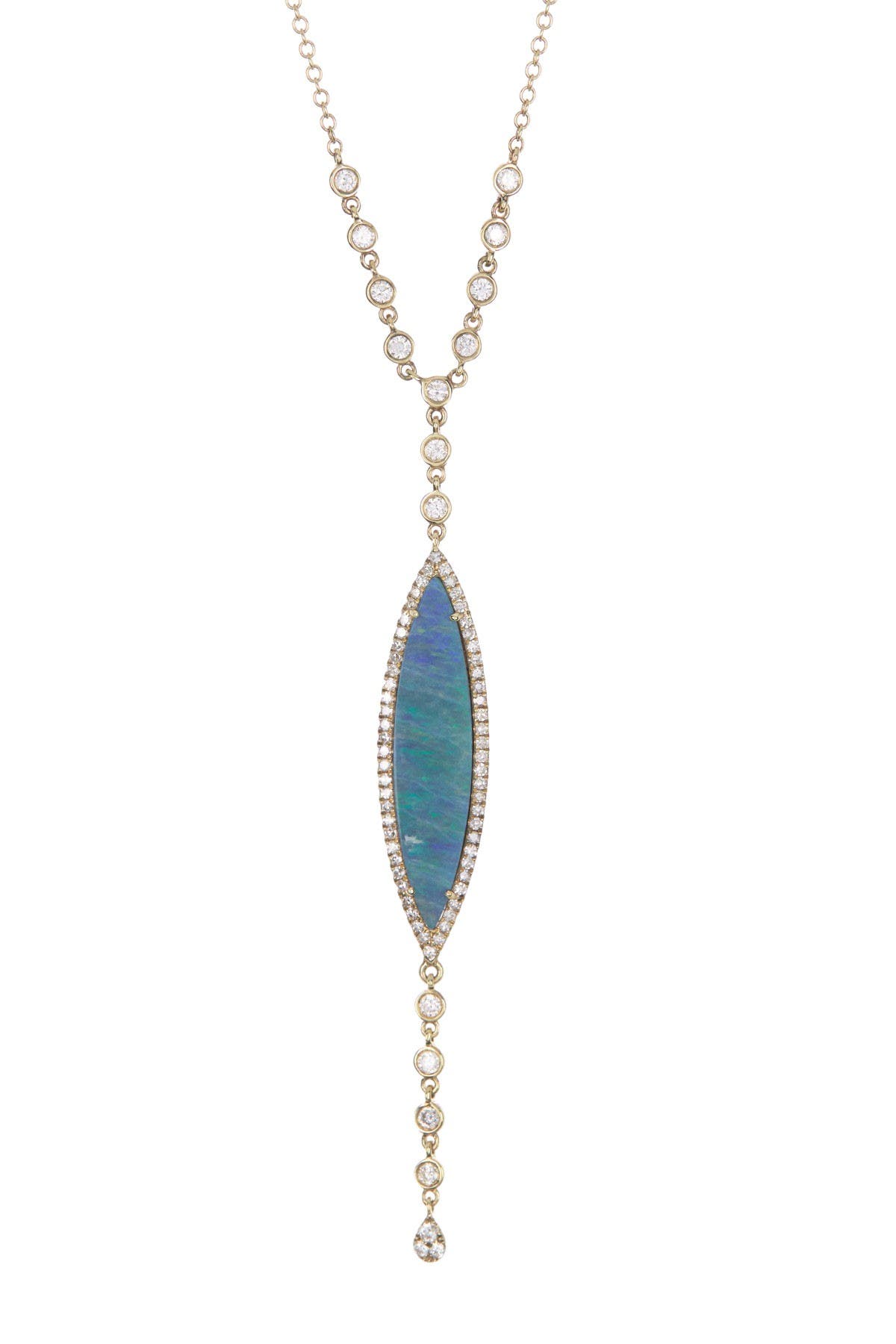 Meira T 14k Yellow Gold Marquise Opal Pendant Necklace