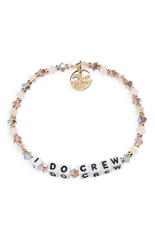 Little Words Project I Do Crew Beaded Stretch Bracelet in Pink