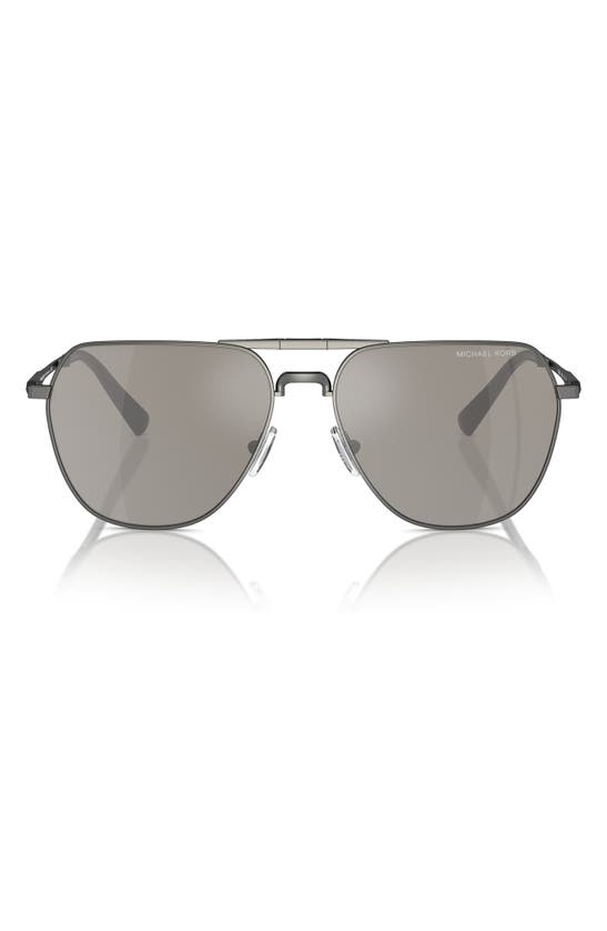 Shop Michael Kors Keswick 59mm Pilot Sunglasses In Shiny Gunmetal