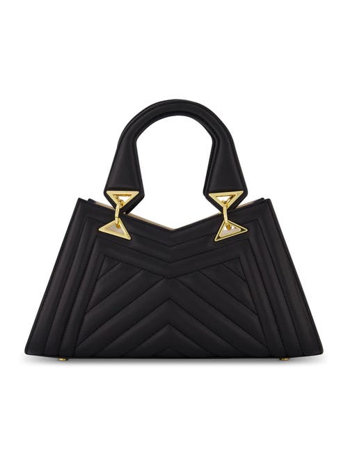 Mac Duggal Quilted Napa Leather Angular Handbag In Black