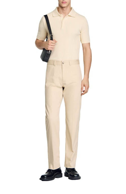 Shop Sandro Straight-leg Chinos In Ficelle