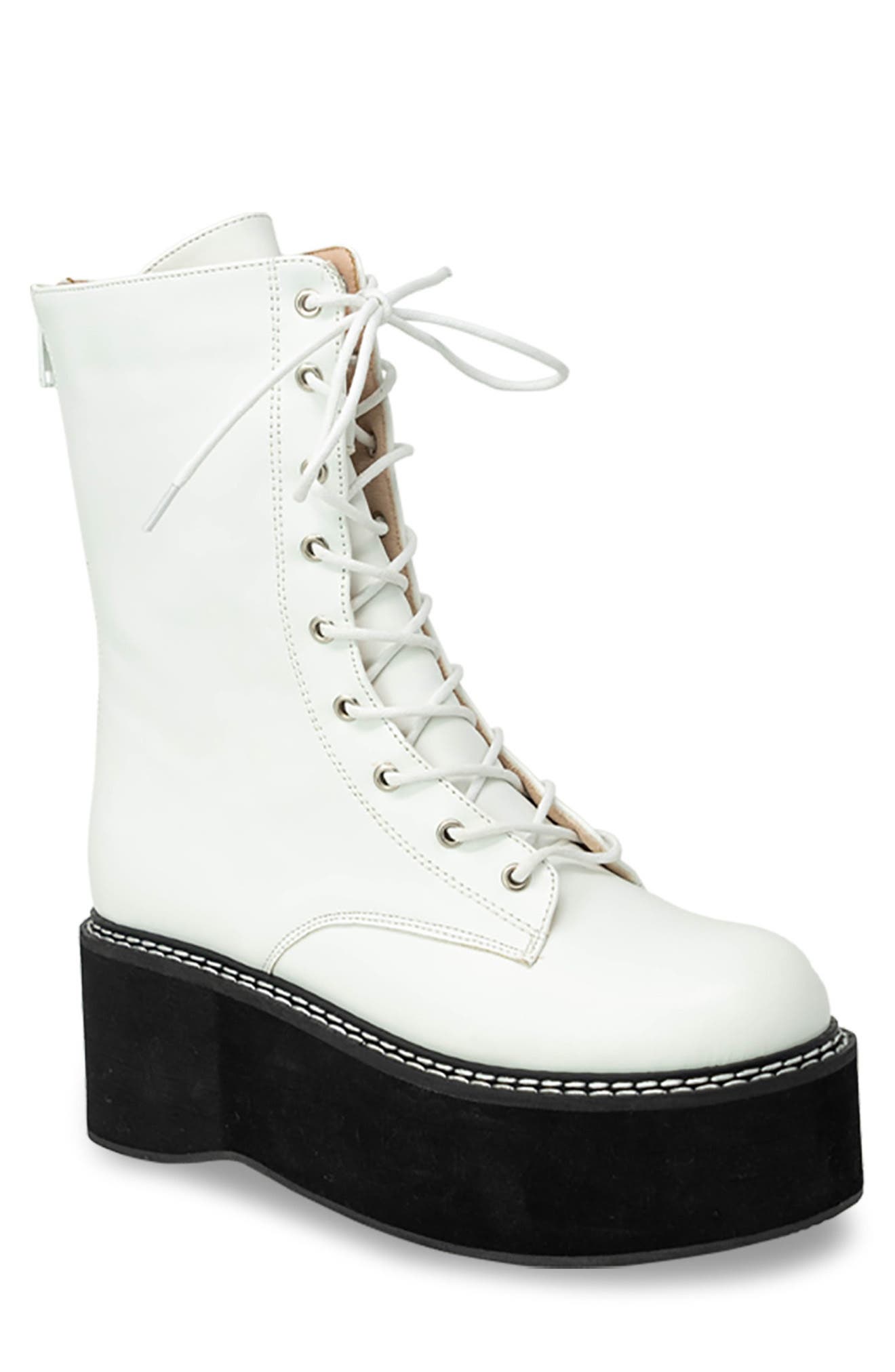white boots lace up