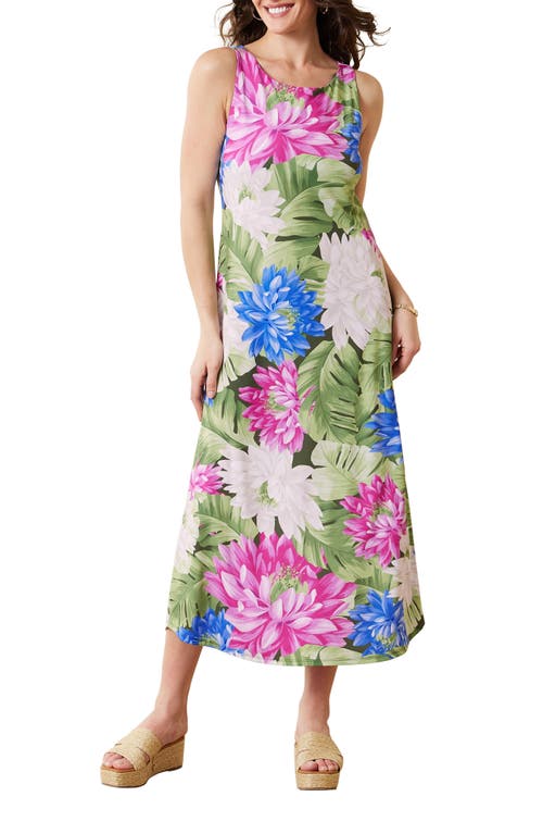 Tommy Bahama Lotus Stretch Recycled Polyester Midi Dress Banana Leaves at Nordstrom,
