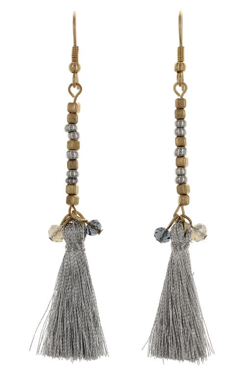 Olivia Welles Beaded Fringe Drop Earrings In Gold/multi
