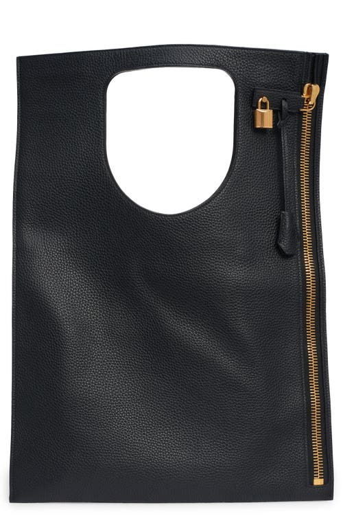 TOM FORD Alix Grained Leather Flat Shoulder Bag in Black at Nordstrom