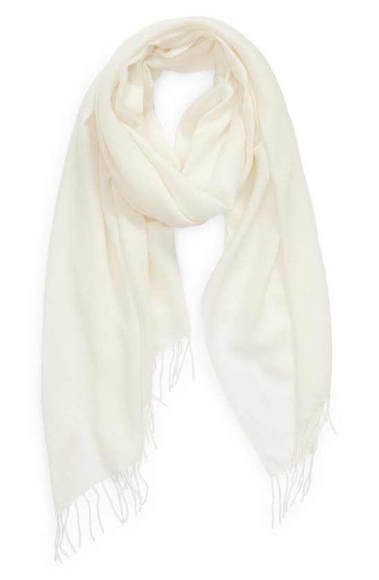 Shop Nordstrom Tissue Weight Wool & Cashmere Scarf In Ivory Winter