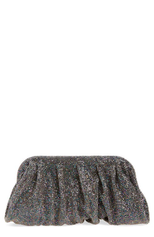 Benedetta Bruzziches La Grande Crystal Embellished Mesh Clutch in Moonraker Hematite at Nordstrom