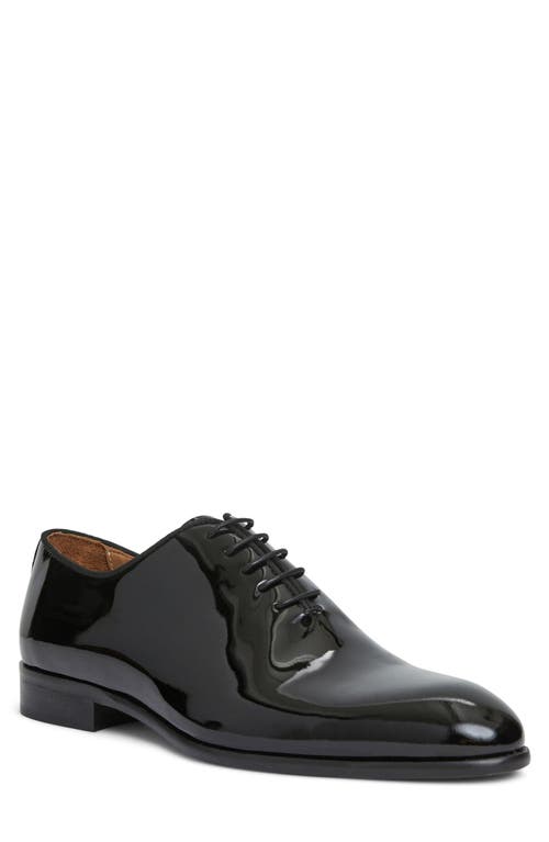 Bruno Magli Angelo Wholecut Tuxedo Shoe in Black Patent 