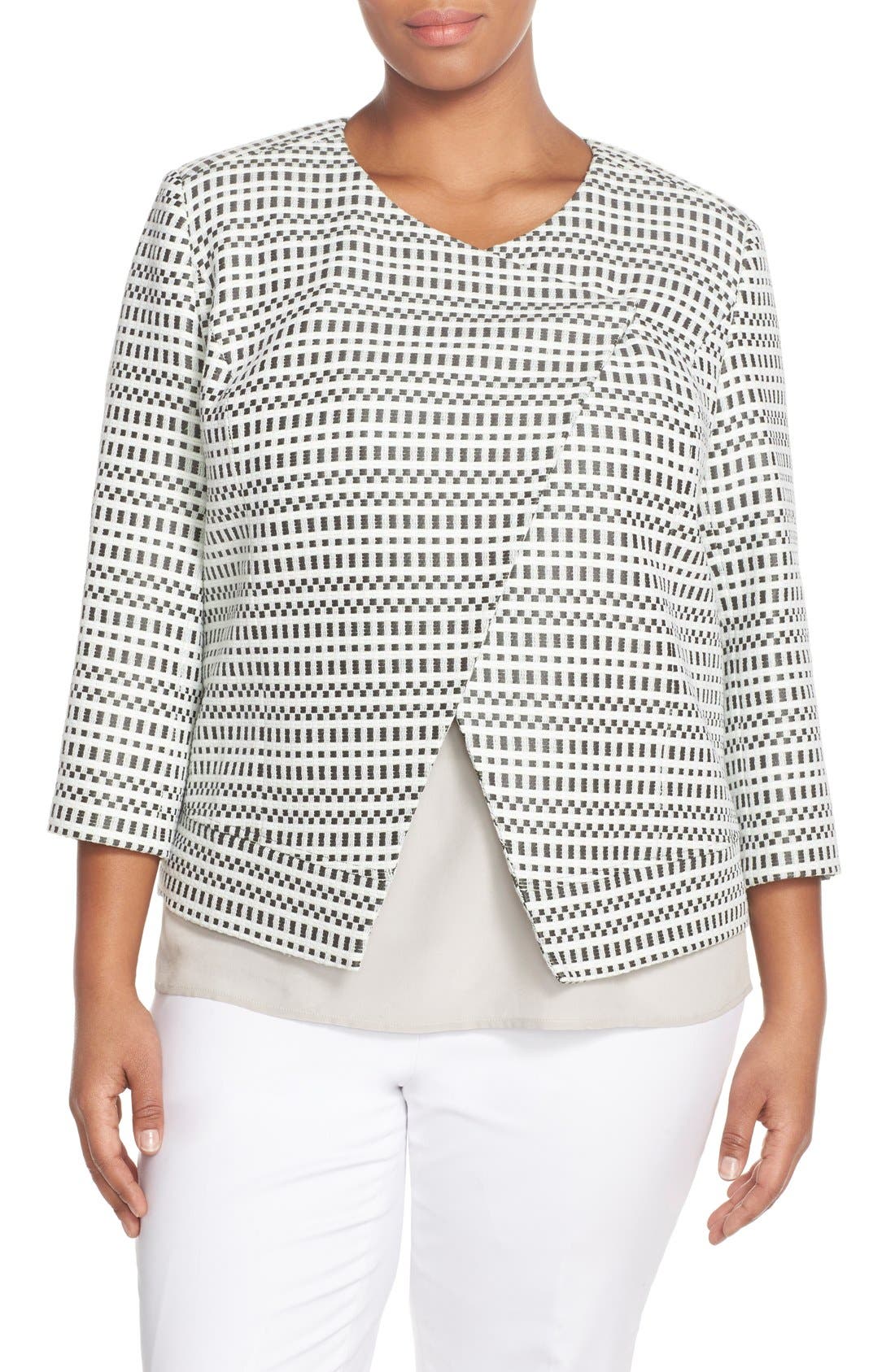 Classiques Entier® Asymmetrical Crop Tweed Jacket (Plus Size) Nordstrom