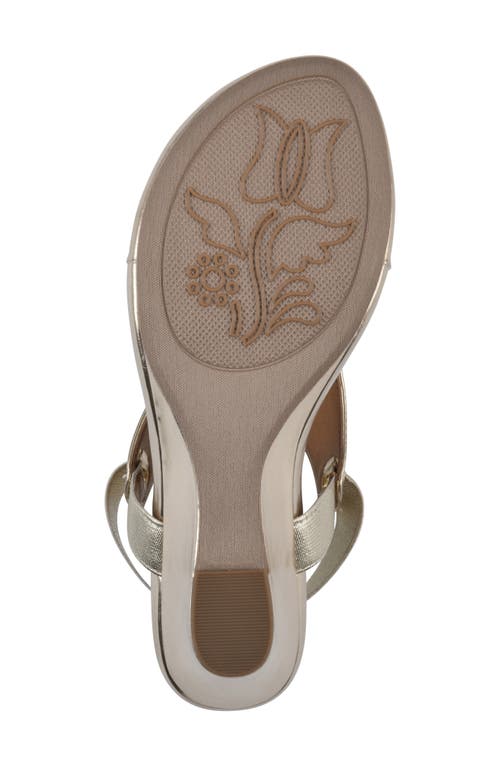 Shop White Mountain Footwear All Dres Wedge Sandal In Gold/smooth