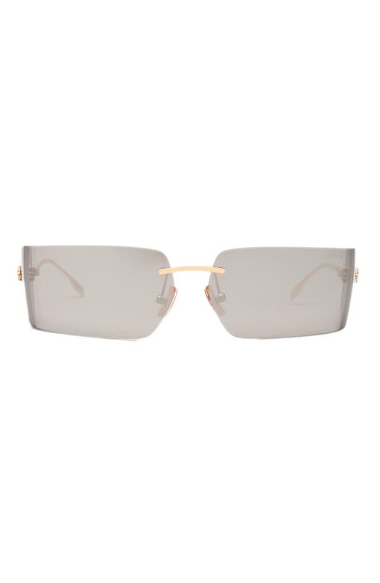 Dezi X Monet Moneybags 58mm Rimless Square Sunglasses In Gold / Chrome
