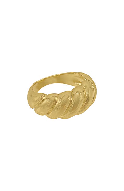 14K Yellow Gold Plated Croissant Ring