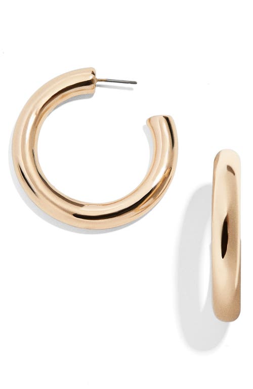 BaubleBar Dalilah Medium Tube Hoop Earrings in Gold at Nordstrom