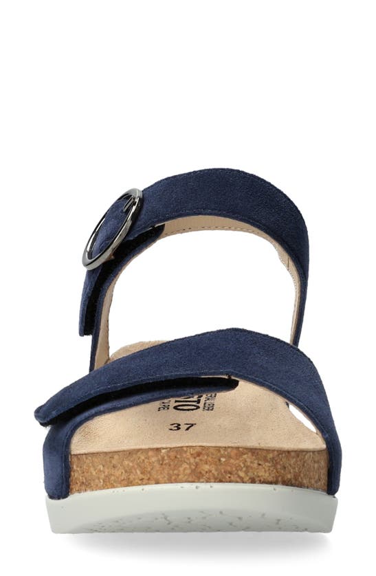 Mephisto Oriana Strappy Wedge Sandal In Midnight Blue