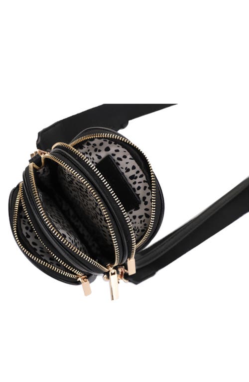 Shop Mali + Lili Josephine Vegan Leather Crossbody Bag In Black/tri