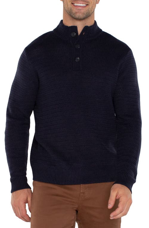 Shop Liverpool Mock Neck Sweater In Navy