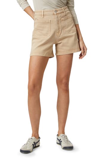 Mavi Jeans Erin High Waist Denim Shorts In Cream Flex Blue