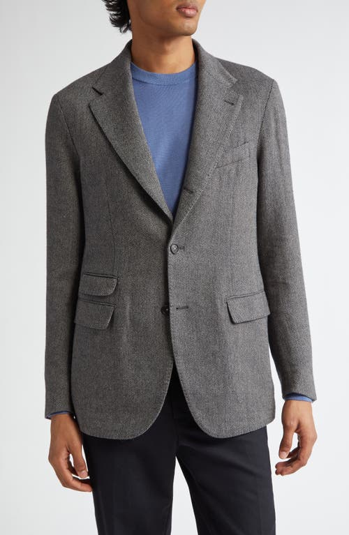 Shop Massimo Alba Herringbone Virgin Wool & Linen Sport Coat In Grey Multi