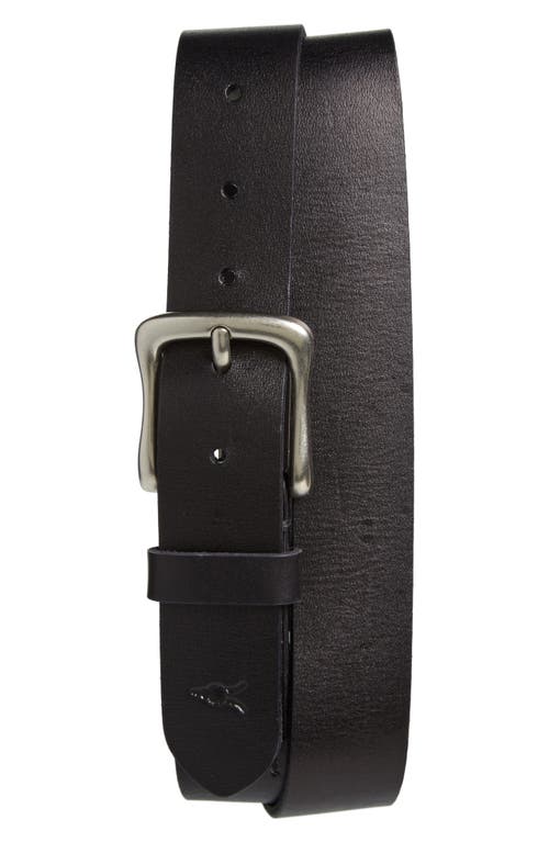 AllSaints Western Leather Belt in Black/Dull Nickel