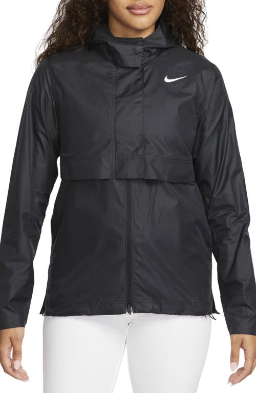 Nike Tour Water Repellent Hooded Golf Jacket In Black/white