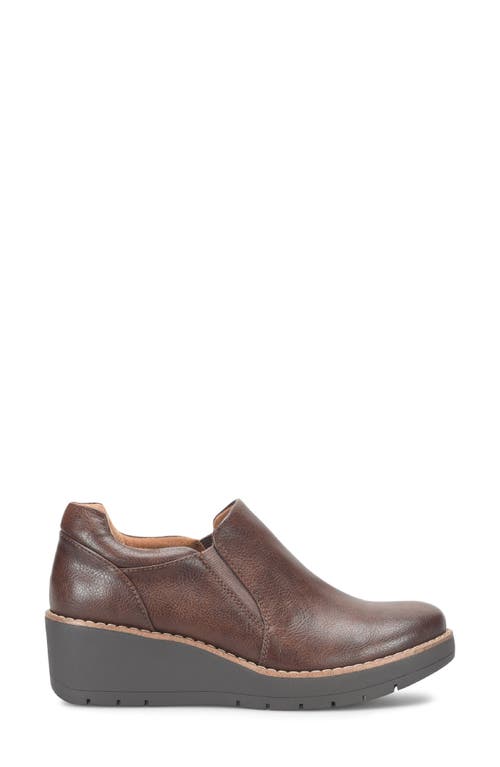 Eurosoft Fabri Wedge Slip-on In Dark Brown