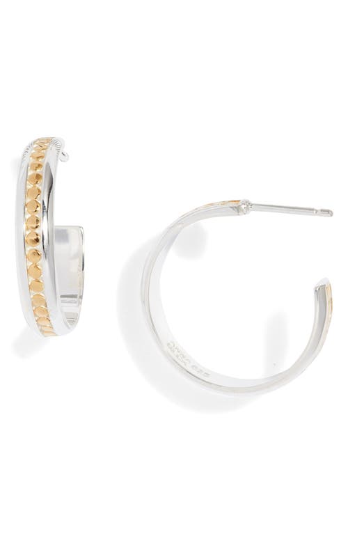 Anna Beck Medium Classic Hoop Earrings in Gold/Silver