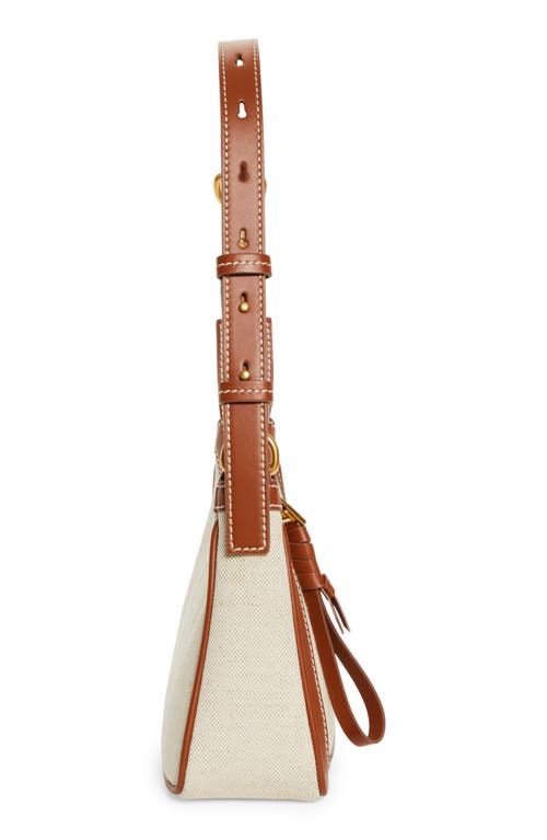 Balmain B-army Canvas & Logo Shoulder Bag In Natural Brown