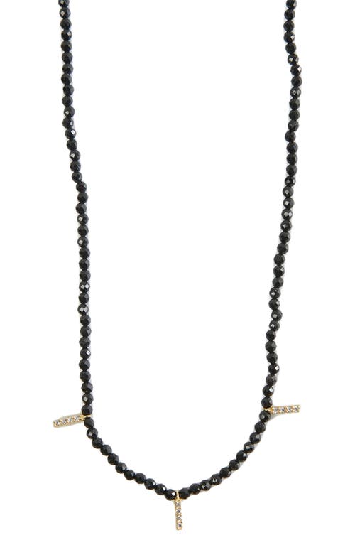 Onyx & Cubic Zirconia Shaky Necklace in Gold